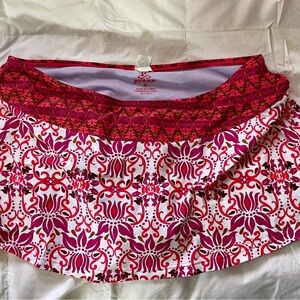Prana Women's Pink Patterned Swim Skirt